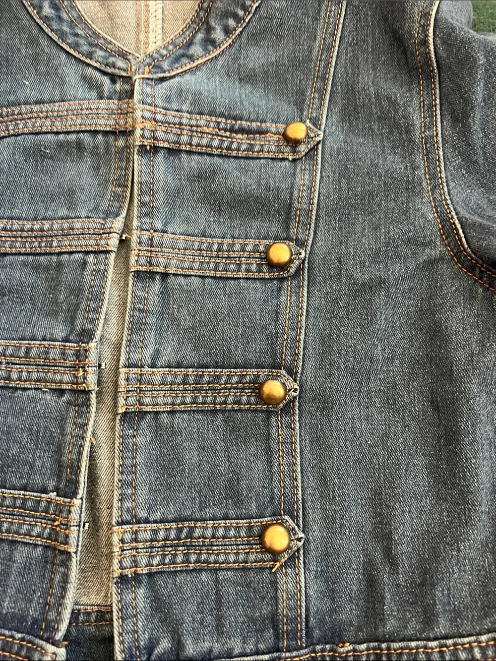 007.New Denim Military-Style Jacket - Blue